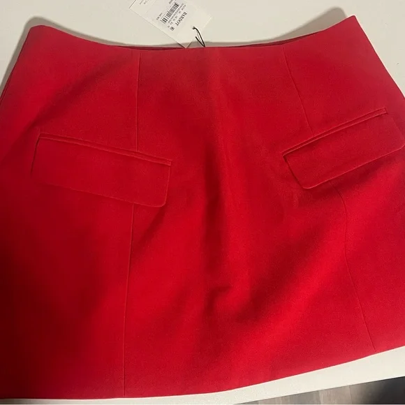 Nwt Revolve Bardot Delphi Hourglass Mini Skirt in fired red size 10 - Picture 8 of 11